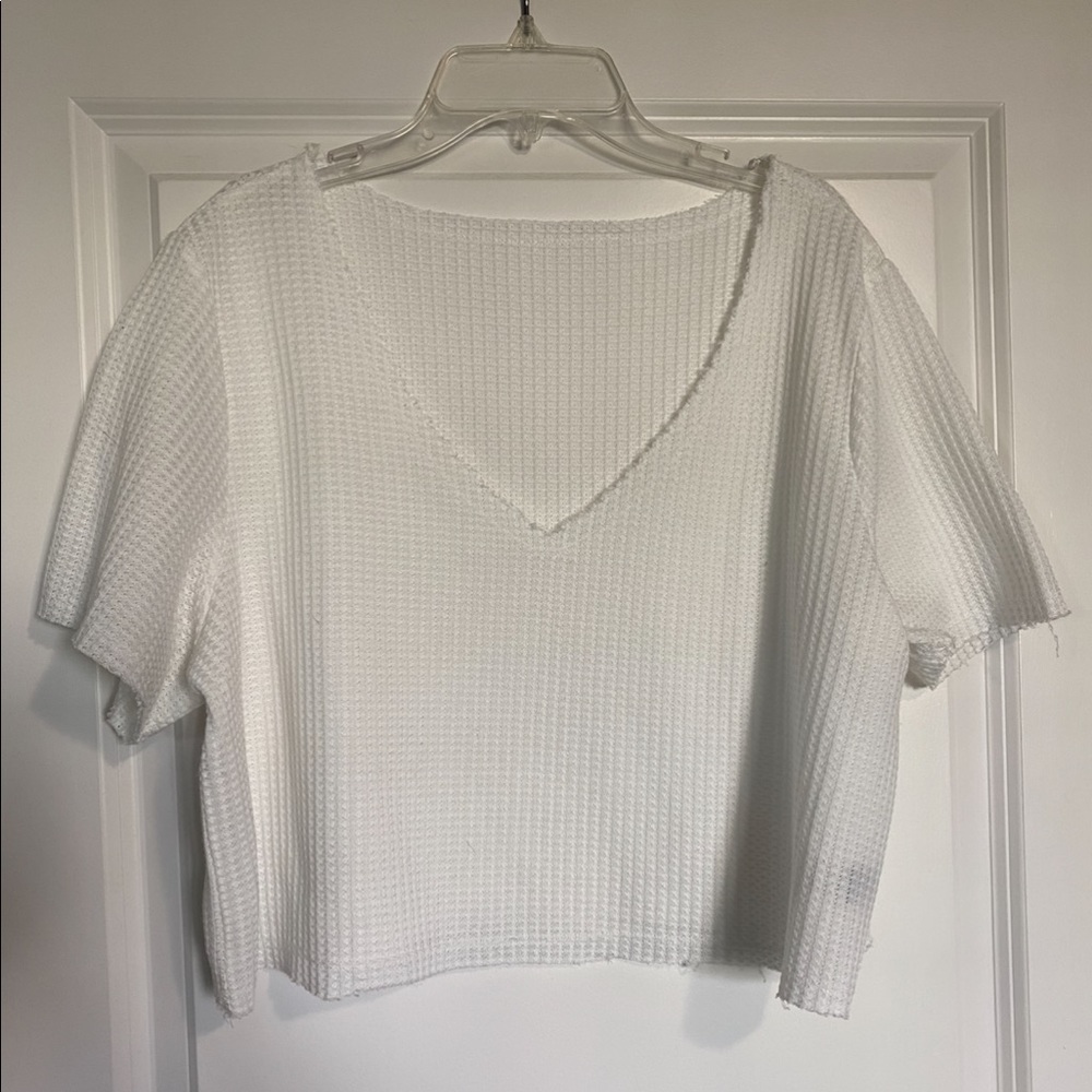SHEIN Waffle-Knit Crop Top